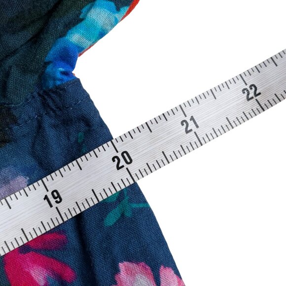 Sundance Floral Joy Button-Down Blouse (Navy with Multi-Colored Flowers) - M - Picture 7 of 8